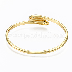 Messing-Mikro pflastern Zirkonia Stulpearmbänder&nbsp;BJEW-T018-07G-NF