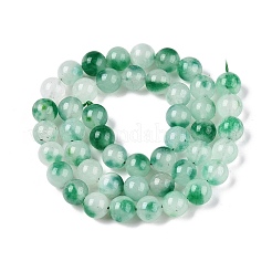 Teñidos naturales blancas abalorios de jade hebras&nbsp;G-T138-8mm-210-8