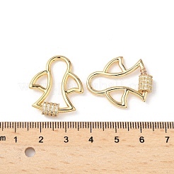 Ciondoli con moschettone a vite in ottone micro pavé trasparente con zirconi&nbsp;KK-Z118-06G-07