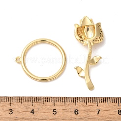 Messing Micro Pave klare Zirkonia Knebelverschlüsse&nbsp;KK-A227-20G