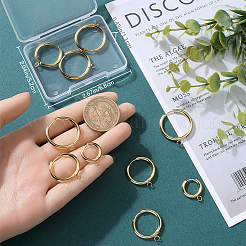 12 pièce de 3 boucles d'oreilles créoles en acier inoxydable 201 de style Huggie&nbsp;STAS-BBC0004-91G