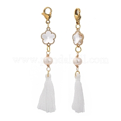 Grandi pendenti con nappina in filo di cotone&nbsp;HJEW-JM00397-03