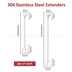 2 Stück 2 Stile 304 Edelstahl Kettenverlängerung&nbsp;STAS-FH0002-31P