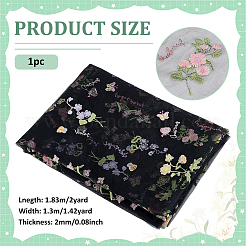 Blumenmuster Polyester-Gaze-Stickereistoff&nbsp;AJEW-WH0314-909