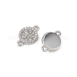 Verbindungsanhänger mit Mikropavé aus Messing mit durchsichtigen Zirkonia-Steinen&nbsp;KK-H524-02P