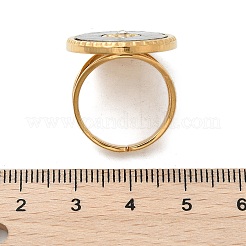 Ovale Manschettenringe aus 304 Edelstahl & Paua-Muschel & Strass für Damen&nbsp;RJEW-G346-06G-02