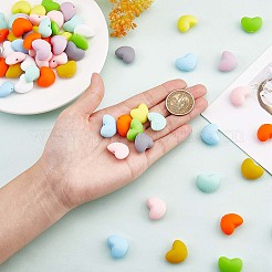 100 stücke herz silikonperlen für schlüsselbund herstellung niedliche silikonperlen groß silikonperlen kit für schmuck diy handwerk machen&nbsp;JX310A