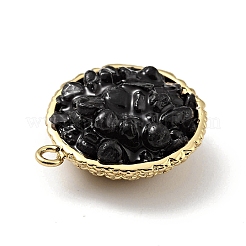 Natürliche Obsidian-Chip-Anhänger&nbsp;KK-C242-05G-06