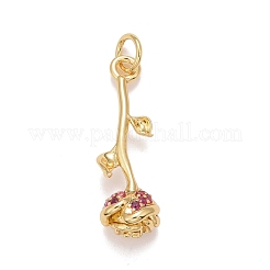 Anhänger aus Messing mit Mikropavé und violetten Zirkonia&nbsp;KK-M229-52G