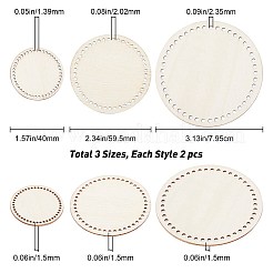 3 Satz 3 Holzkorbböden&nbsp;DIY-GF0004-75