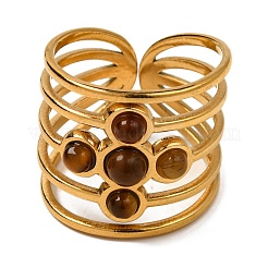 Fingerringe mit natürlichem Tigerauge&nbsp;RJEW-Q822-41G-02