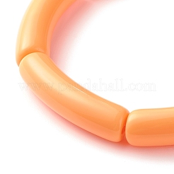 Bonbonfarbene stämmige Acryl-Rohrperlen-Stretcharmbänder für Frauen&nbsp;BJEW-JB07312