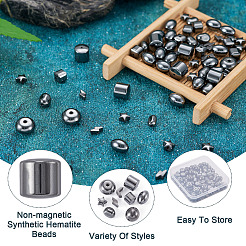 135 pz 9 stili di perline di ematite sintetica non magnetica&nbsp;G-CD0001-12