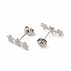 Anlaufgeschützte Stern-Ohrstecker aus 304er Edelstahl für Damen&nbsp;EJEW-C004-03P