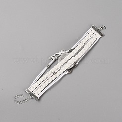 Mehrsträngige Armbänder aus Legierungsglas&nbsp;BJEW-WH0011-10B