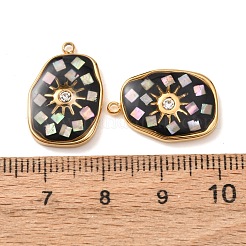 304 Edelstahl-Emaille-Anhänger&nbsp;STAS-F352-04B-02