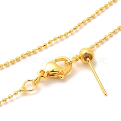 Colliers coulissants réglables en chaîne à billes en laiton plaqué 1 mm pour femmes et hommes&nbsp;MAK-L044-51G