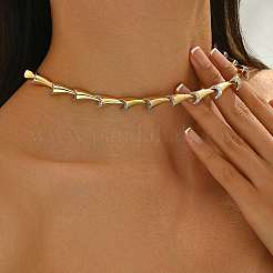 Colliers à maillons courts en laiton et zircone cubique transparent pour femmes&nbsp;OS4291-1
