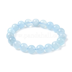 Stretch-Armbänder aus natürlichem Aquamarin mit runden Perlen für Männer und Frauen&nbsp;BJEW-U034-01A-04