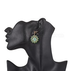Orecchini pendenti a forma di fiore in vetro&nbsp;EJEW-MZ00522-04
