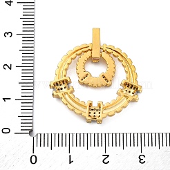Pendentifs avec zircon cubiques à micro-pavés en laiton&nbsp;KK-V009-18G