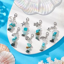Decorazione pendente con cristalli di quarzo naturale e scaglie di diaspro del Sud Africa&nbsp;HJEW-JM02100-01