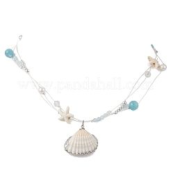 Anhänger aus galvanisierter Naturmuschel&nbsp;NJEW-TA00221