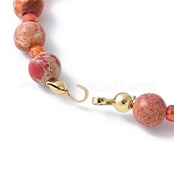 Herstellung eines Armbands aus Perlen aus Zirkonia und natürlich gefärbtem Imperialjaspis&nbsp;KK-F892-23G
