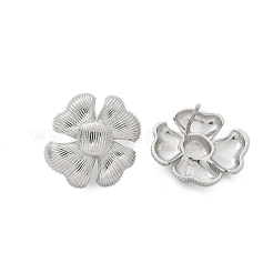 Boucles d'oreilles à tige en laiton avec fleur&nbsp;EJEW-R016-17P