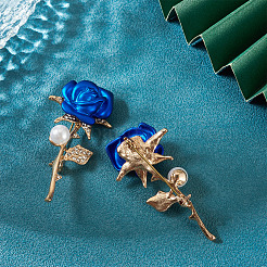 2 stücke valentinstag rose zink-legierung kristall strass broschen&nbsp;JEWB-TADJ0001-02A