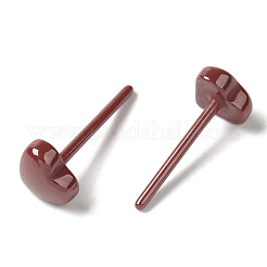 Orecchini a bottone in ceramica con zirconi e bioceramica ipoallergenica&nbsp;EJEW-F340-06