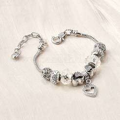 Charm-Armbänder aus europäischen Perlen aus Legierung&nbsp;BJEW-F495-21P