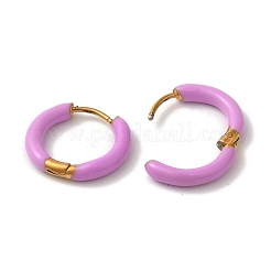 Orecchini a cerchio in acciaio inossidabile 304 e smalto per donna&nbsp;EJEW-S237-13G