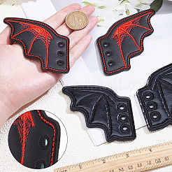 2 Paar 2 Stile Halloween Kunstleder Schuhschnalle für DIY Schuhzubehör&nbsp;AJEW-GF0011-82C