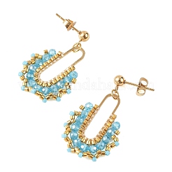 Pendientes de botón de acero inoxidable 304&nbsp;EJEW-MZ00756-01