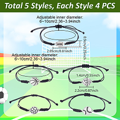 20 Stück 5 Stile Sport Thema Legierung Link Armbänder&nbsp;BJEW-GA0001-20