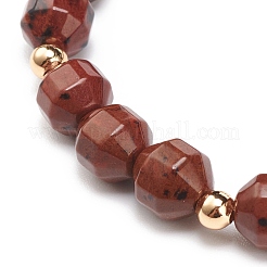 Bracelet extensible en jaspe bréchique naturel&nbsp;BJEW-JB08525-02