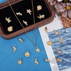 20pcs 5 styles pendentifs en laiton&nbsp;KK-BBC0024-74
