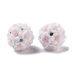 Perline di fiori di strass in argilla polimerica luminosa&nbsp;RESI-C048-01B