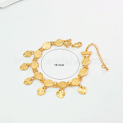 Braccialetti regolabili in ottone con maglie di monete antiche&nbsp;VB5488