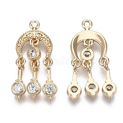 Pendentifs avec zircon cubiques à micro-pavés en laiton&nbsp;X-KK-R111-035