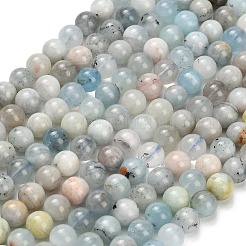 Natürliche Aquamarin Perlen Stränge&nbsp;G-F591-29A-8mm-02