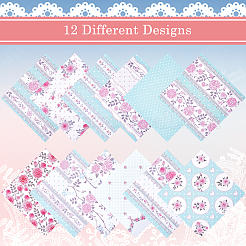 24 Blatt 12 Stile Rosen-Scrapbook-Papierblöcke&nbsp;DIY-WH0304-989H