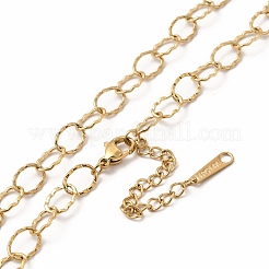 Collana con catena rolo in acciaio inossidabile 304 placcata ionica (ip) per donna&nbsp;NJEW-E081-08G