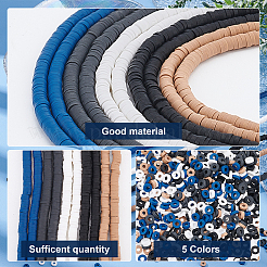 10 Stränge 5 Farben handgemachte Fimo Perlenstränge&nbsp;CLAY-PH0001-74
