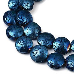Fili di perle di roccia lavica naturale elettrodeposta&nbsp;G-K388-01A
