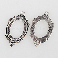 Pendenti basi di  cabochon in lega stile tibetano&nbsp;X-TIBEP-O006-35AS