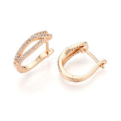 Pendientes de aro con micropavé de circonitas cúbicas de latón&nbsp;EJEW-T048-34G