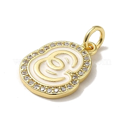Pendentifs avec zircon cubiques à micro-pavés en laiton&nbsp;KK-K354-02G-E