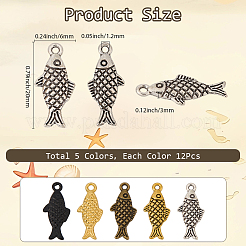 60 pz 5 colori ciondoli in lega&nbsp;FIND-SC0016-89